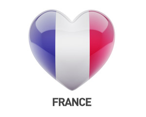 France Flag Heart Icon