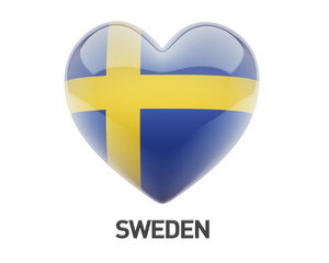 Sweden Flag Heart Icon