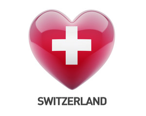 Obraz premium Switzerland Flag Heart Icon