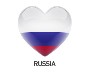 Russia Flag Heart Icon