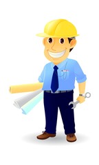 vector cartoon engineer