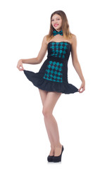 Young pretty woman isolated on white