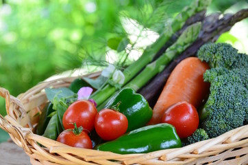 vegetables in basket