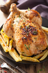 whole roasted chicken with pepper thyme potato