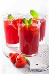 strawberry juice with mint. summer drink