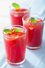 strawberry juice with mint. summer drink