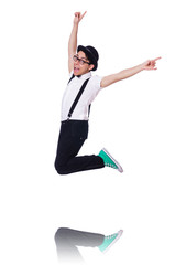 Funny man isolated on the white