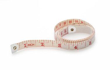 Measure tape isolated on white background