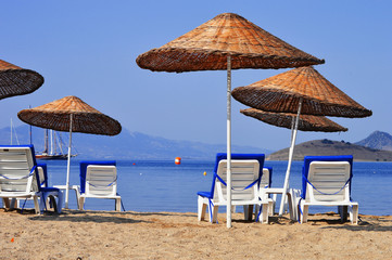 Mediterranean beach during hot summer day