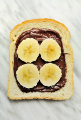 Bread with chocolate cream