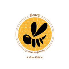 vector  bee icon on honey comb background