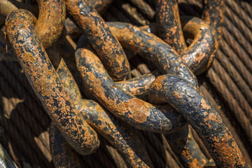 Rusted anchor chains