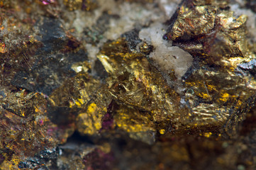 Obraz na płótnie Canvas Nugget, gold, bronze, copper, iron. Macro. Extreme closeup