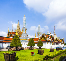 Fototapeta premium Stupa at Wat Phra Kaew temple (pagoda in temple Emerald Buddha)