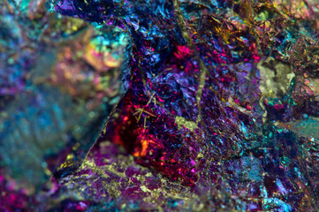 Obraz na płótnie Canvas Nugget, colour metal. Macro. Extreme closeup