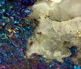 Nugget, colour metal. Macro. Extreme closeup