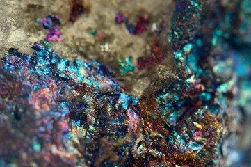 Nugget, colour metal. Macro. Extreme closeup