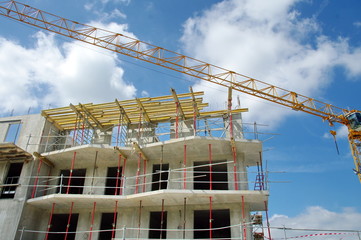 chantier immeuble en construction