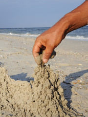 Making a Sand Castle.