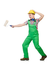 Funny painter isolated on white