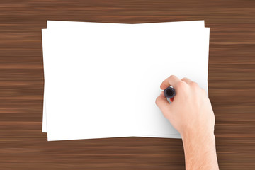 Obraz premium Hand Writing Note Paper