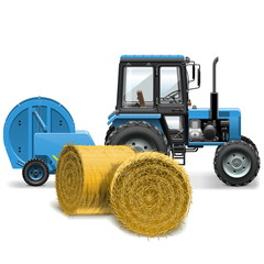 Obraz premium Vector Hay Baler Concept
