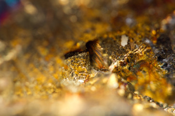 Fantastic background, magic of a stone, gold metal