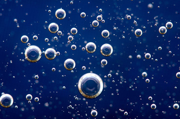 Air bubbles in a liquid. Abstract background. Macro