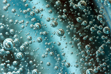 Air bubbles in a liquid. Abstract background. Macro