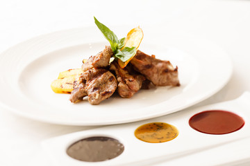 grilled beef with sauce