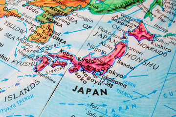 Oude wereldkaart van Japan