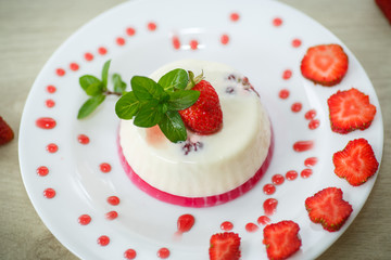 milk with strawberry jelly