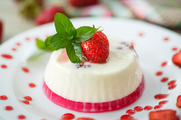 milk with strawberry jelly