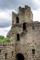 Fototapeta na wymiar Medieval castle Bernstein on the top of hill