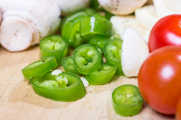fresh vegetables on the wooden table
