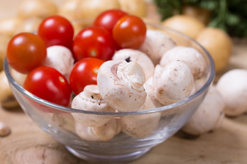 fresh vegetables on the wooden table