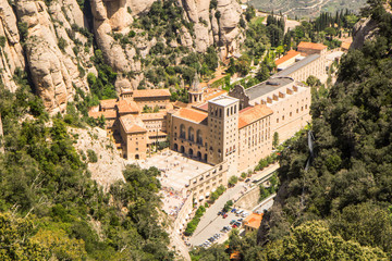 Obraz premium Santa Maria de Montserrat Abbey in Monistrol de Montserrat
