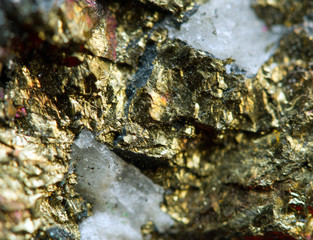Nugget, colour metal. Macro. Extreme closeup