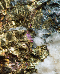 Nugget, colour metal. Macro. Extreme closeup