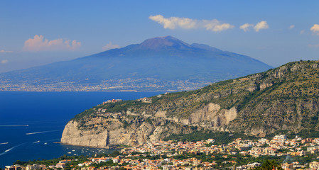Fototapeta na wymiar Vesuvius Volcano and the Amalfi Coast, Italy, Europe
