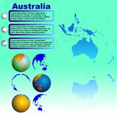 Australia map on blue background vector
