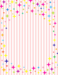 starts on colorful stripes background