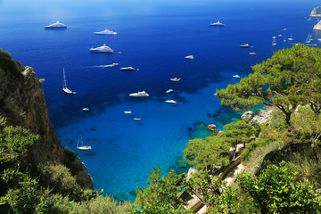 Yachting on the Mediteranean Sea, Capri Island, Europe