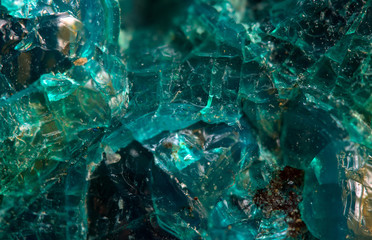 Chrysocolla is a hydrated copper silicate mineral. Macro - obrazy, fototapety, plakaty