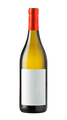 Wine bottle isolated with blank label.