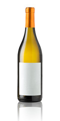 Wine bottle isolated with blank label.