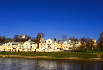 Fototapeta premium Embankment of provincial town
