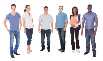 Obraz premium Happy Multiethnic Fashion Models And Student