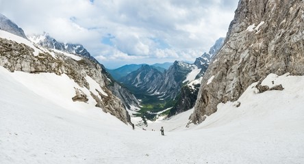 Fototapeta na wymiar Panorama of alpine valley