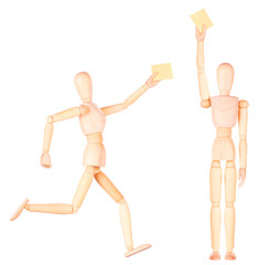 wooden Dummy with envelope